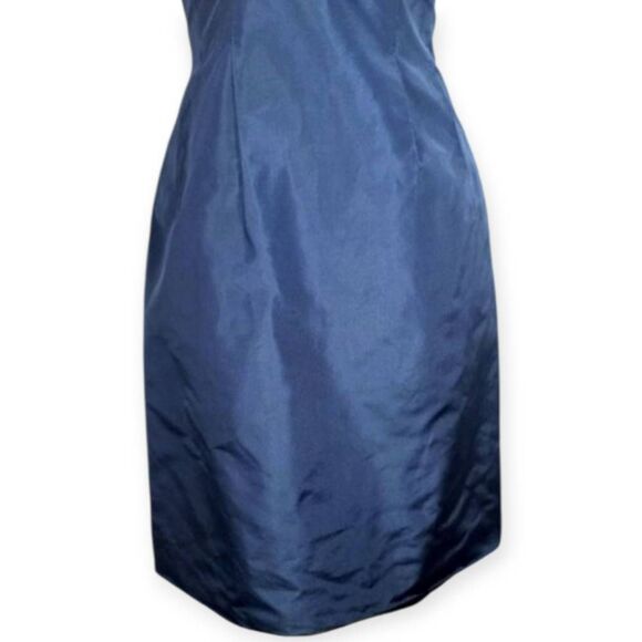 J.CREW NAVY SILK GREEN/BLUE STRAPLESS DRESS SZ.6 EUC. - Picture 3 of 6